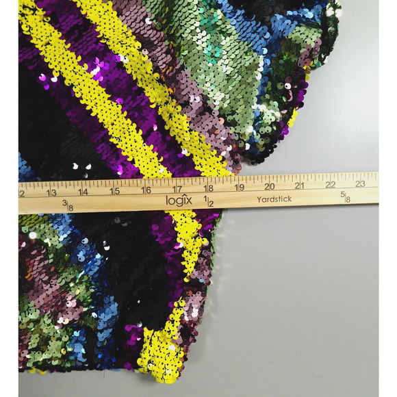 Rdalamal x Anthropologie Sequin Top Women XS Multicolor Crop Surplice Statement - Picture 13 of 16
